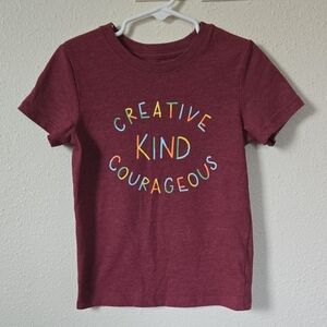 ❤️2/$14❤️Cat & Jack Maroon 'Creative Kind Courageous' Tee
